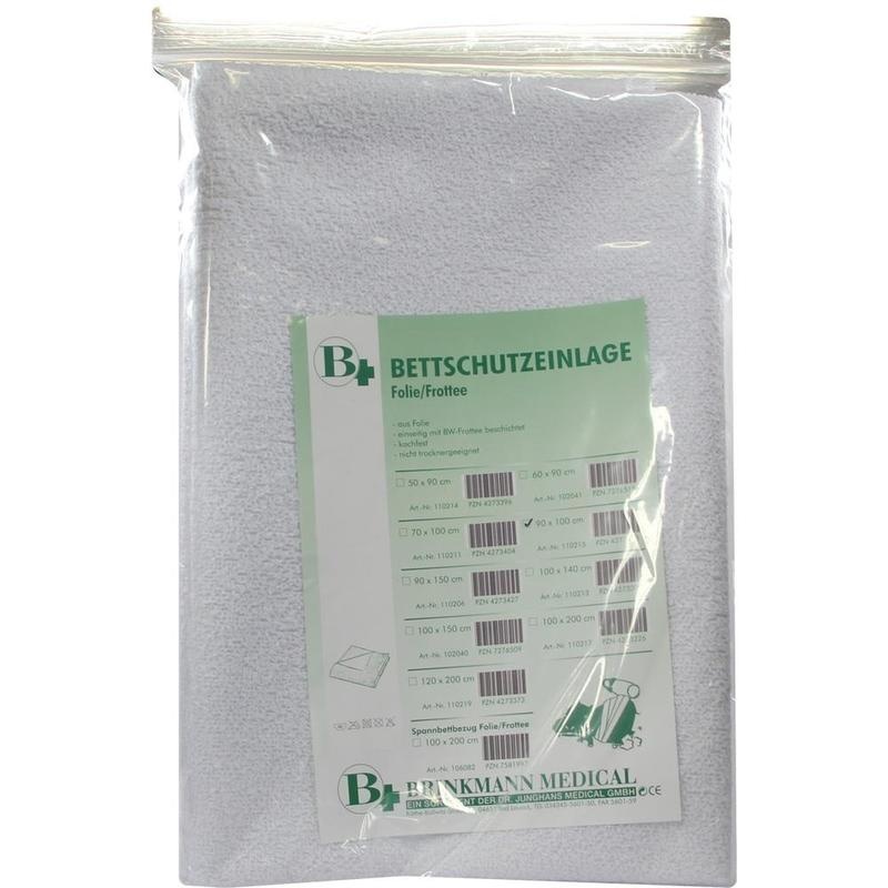 BETTSCHUTZEINLAGE Folie Frottee 90x100 cm