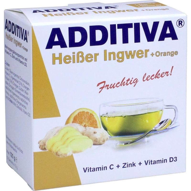 ADDITIVA heißer Ingwer+Orange Pulver Sachets