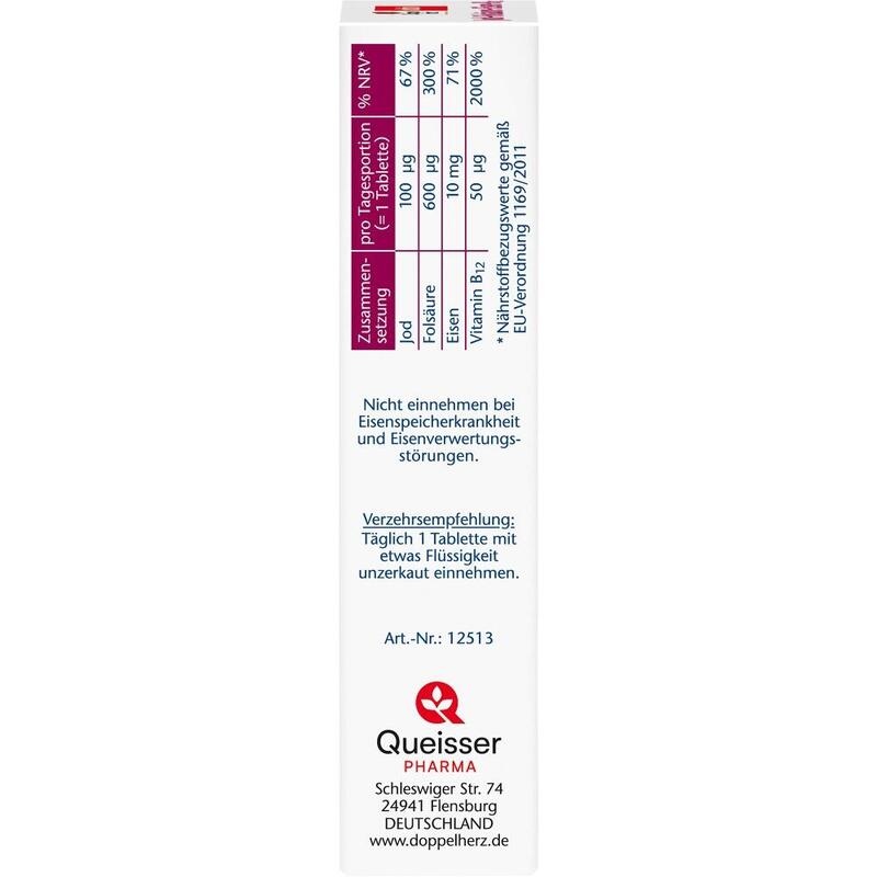DOPPELHERZ Jod+Folsäure+Eisen+B12 Tabletten