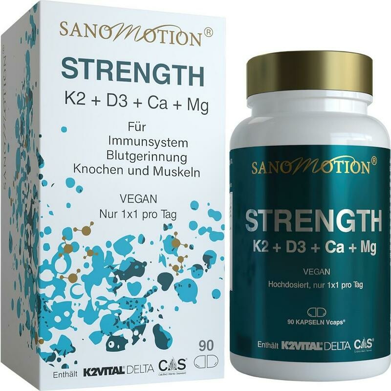 SANOMOTION STRENGTH K2+D3+Ca+Mg vegan Kapseln