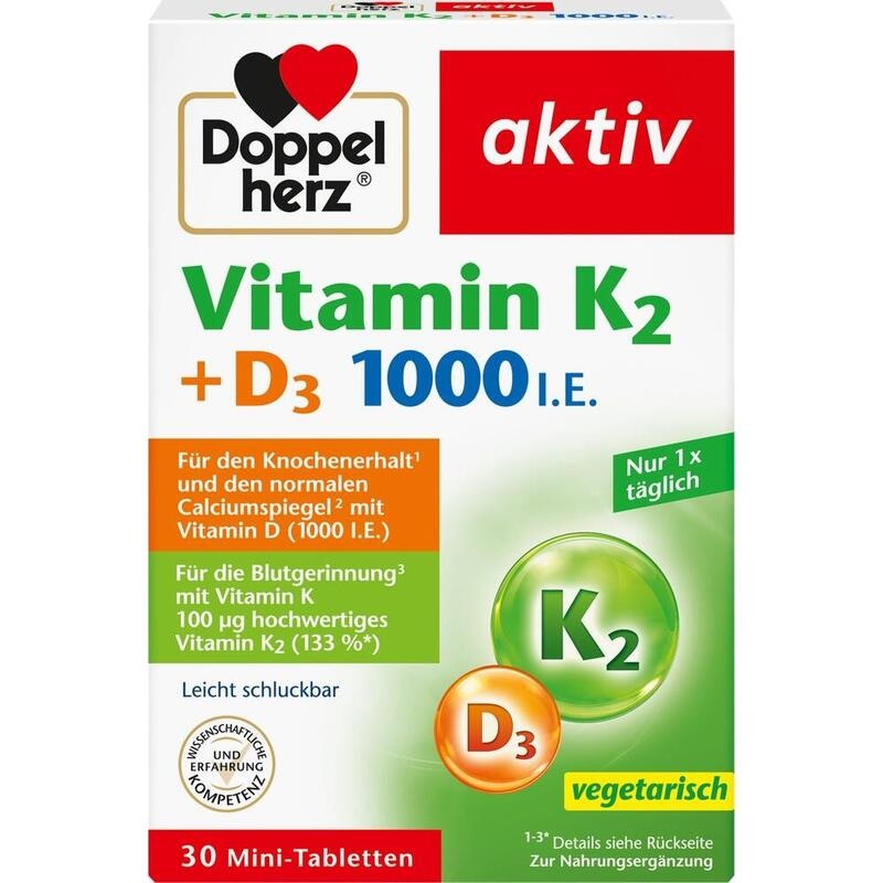 DOPPELHERZ Vitamin K2+D3 1000 I.E. Tabletten