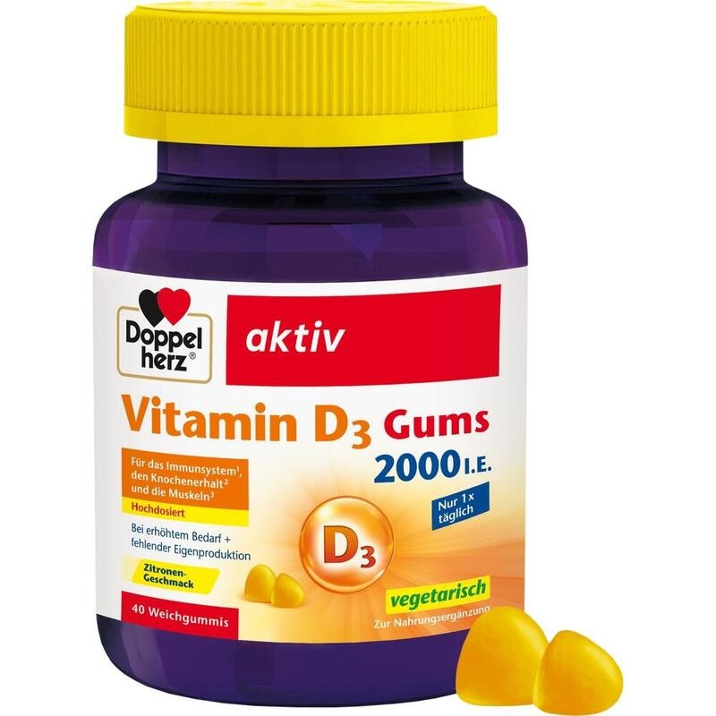 DOPPELHERZ Vitamin D3 2000 I.E.Gums