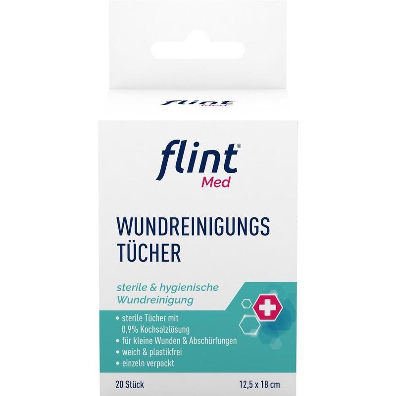 FLINT Med Wundreinigungstücher steril 12,5x18 cm